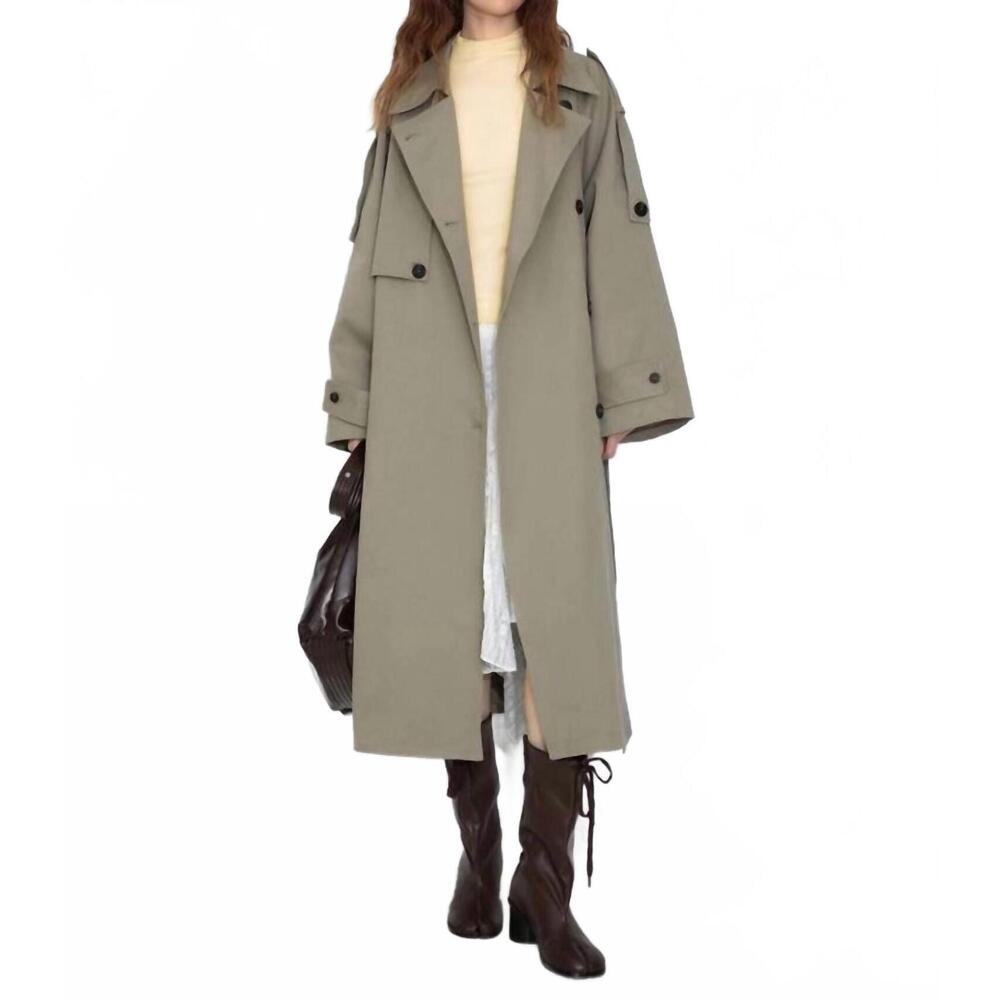 NEW CUBIC the natalie trench coat in dark sea green